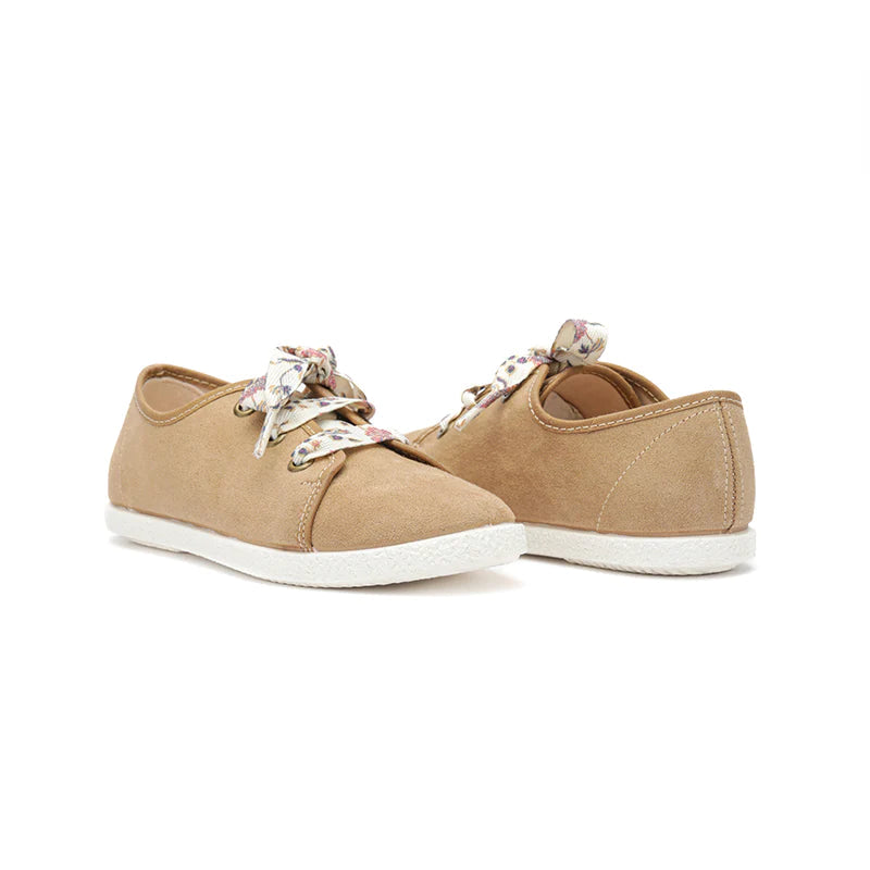  Childrenchic Floral Laced Sneakers - Camel - Bonton