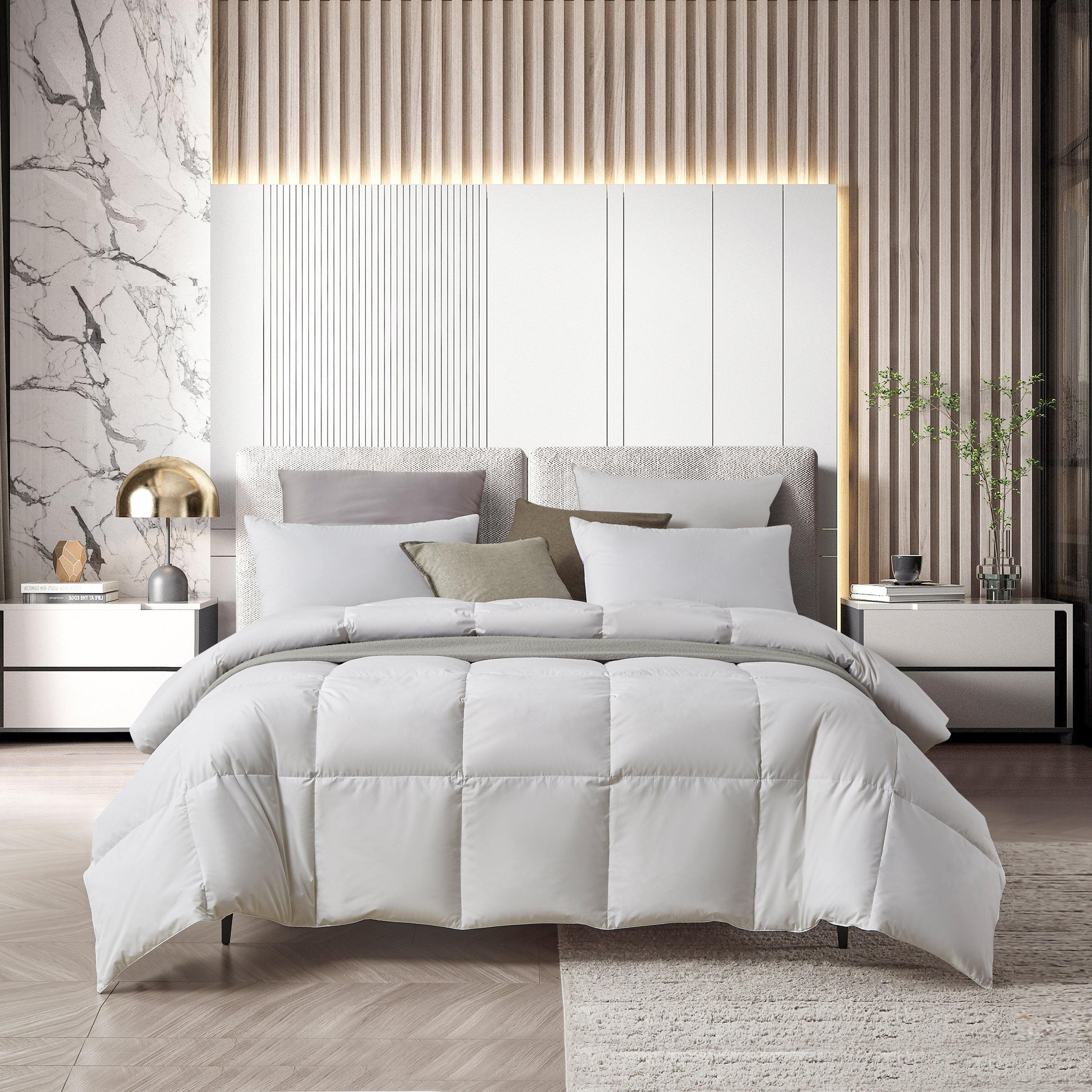  Farm to Home White Feather Down Comforter - White - Bonton