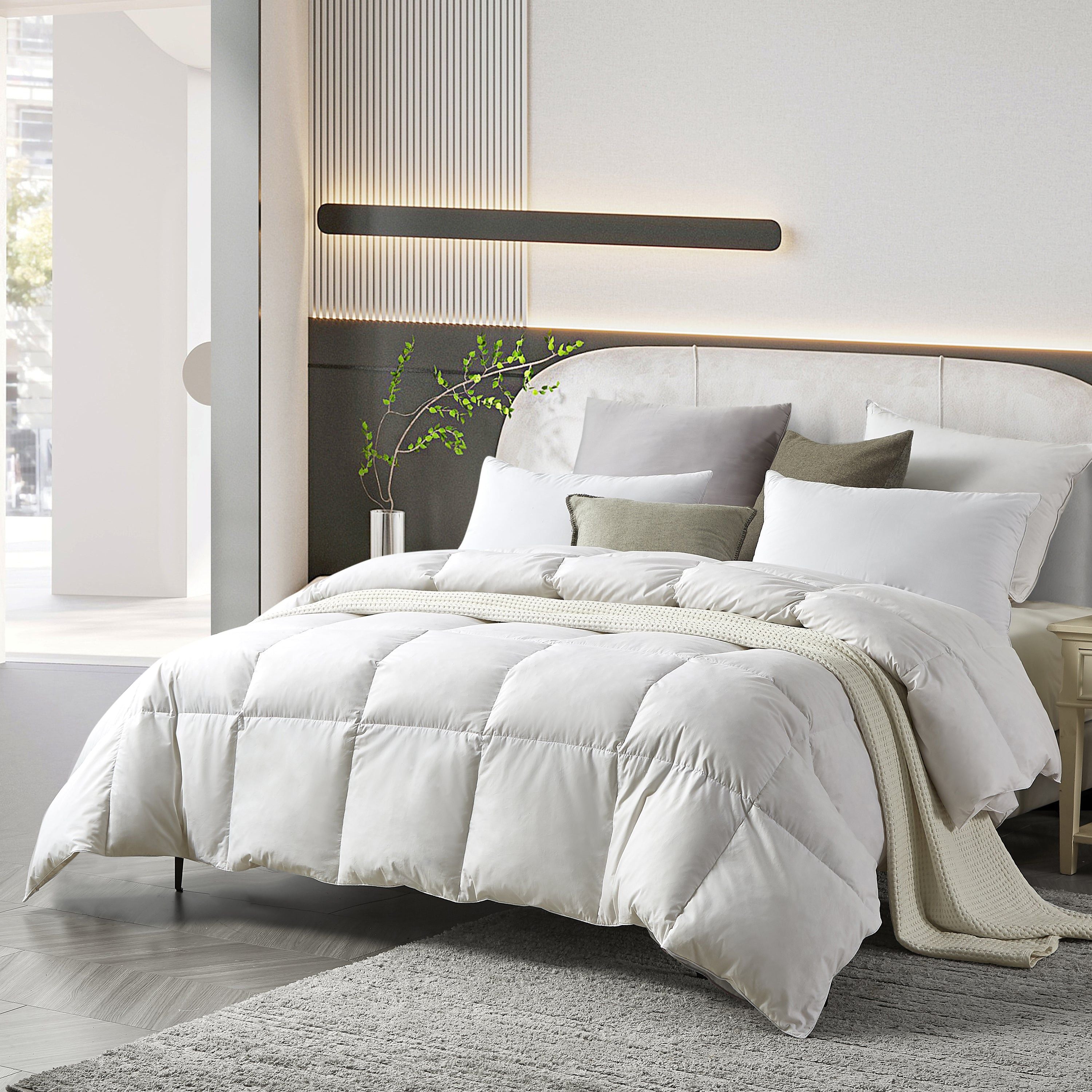  Farm to Home 95% Feather Organic Cotton Down Comforter - White - Bonton