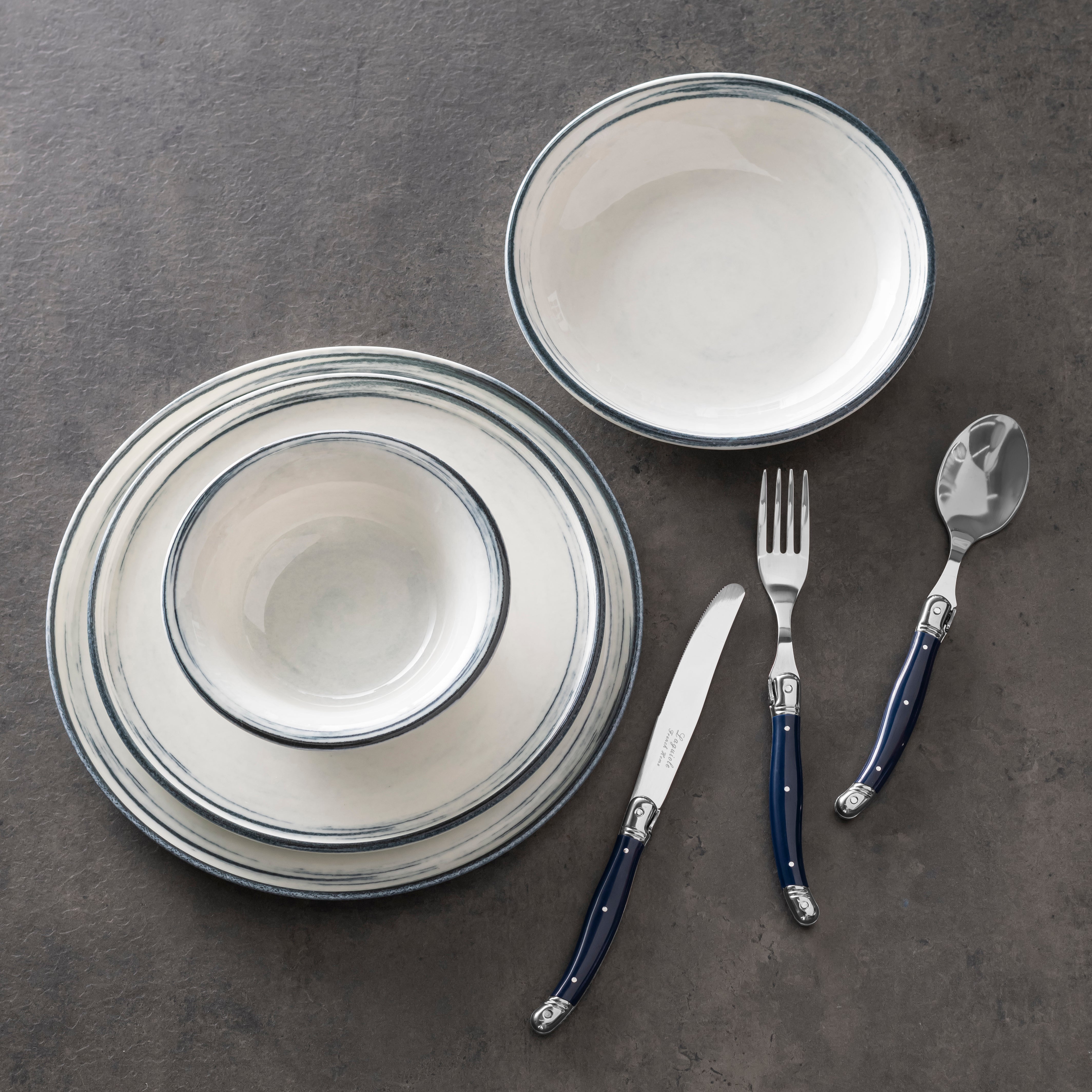  French Home Water's Edge, Porcelain 12-Piece Dinnerware Set - Default Title - Bonton