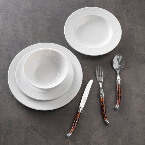 White Wave, Porcelain 16-Piece Dinnerware Set