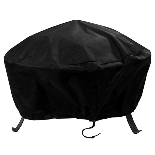 Heavy-Duty Weather-Resistant Vinyl PVC Round Fire Pit Cover with Drawstring Closure