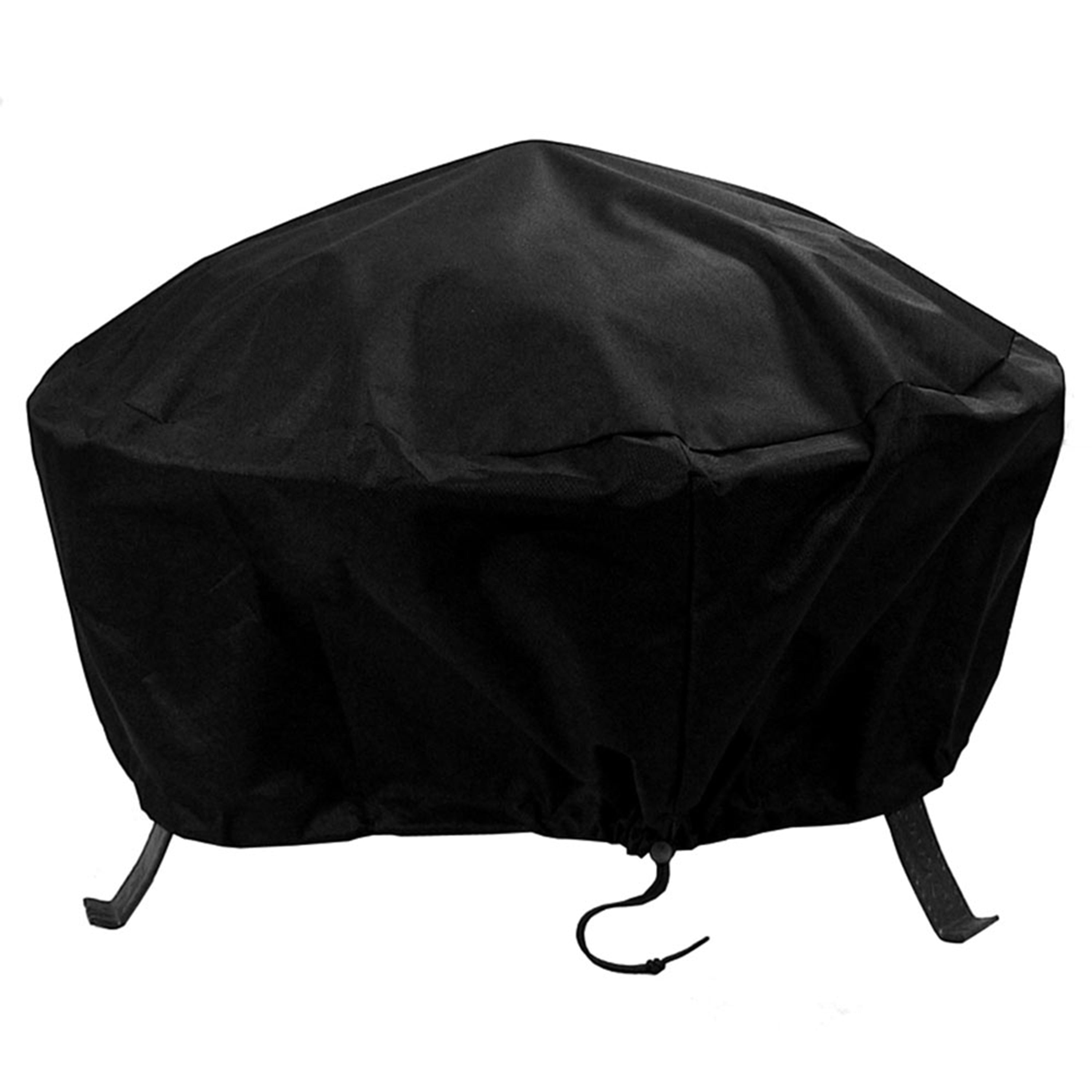  Sunnydaze Decor Heavy-Duty Round Fire Pit Cover with Toggle Closure - Black - Bonton