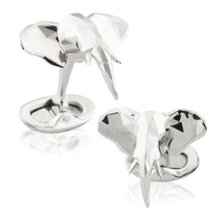 "Faceted Ziggy" Geometric Elephant Cufflinks