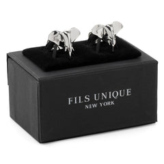 "Faceted Ziggy" Geometric Elephant Cufflinks