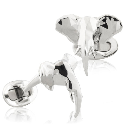 "Faceted Ziggy" Geometric Elephant Cufflinks