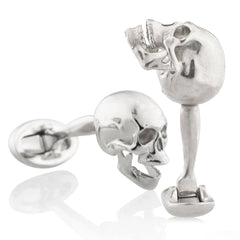 "Poor Yorick" Faceted Skull Cufflinks