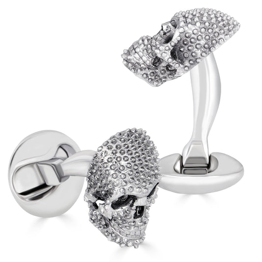 "Punks Not Dead" Skull Cufflinks