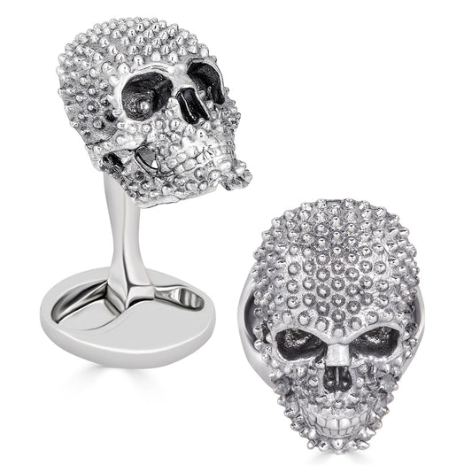 "Punks Not Dead" Skull Cufflinks