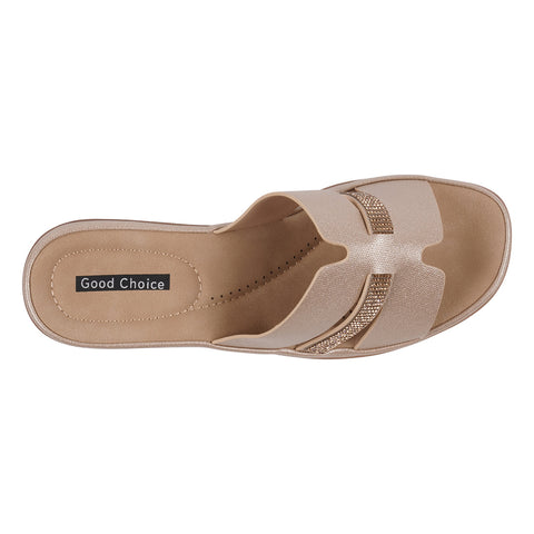 Women's Frances Gold Embellished Wedge Sandals
