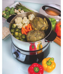 Stainless Steel Electric Food Steamer Black