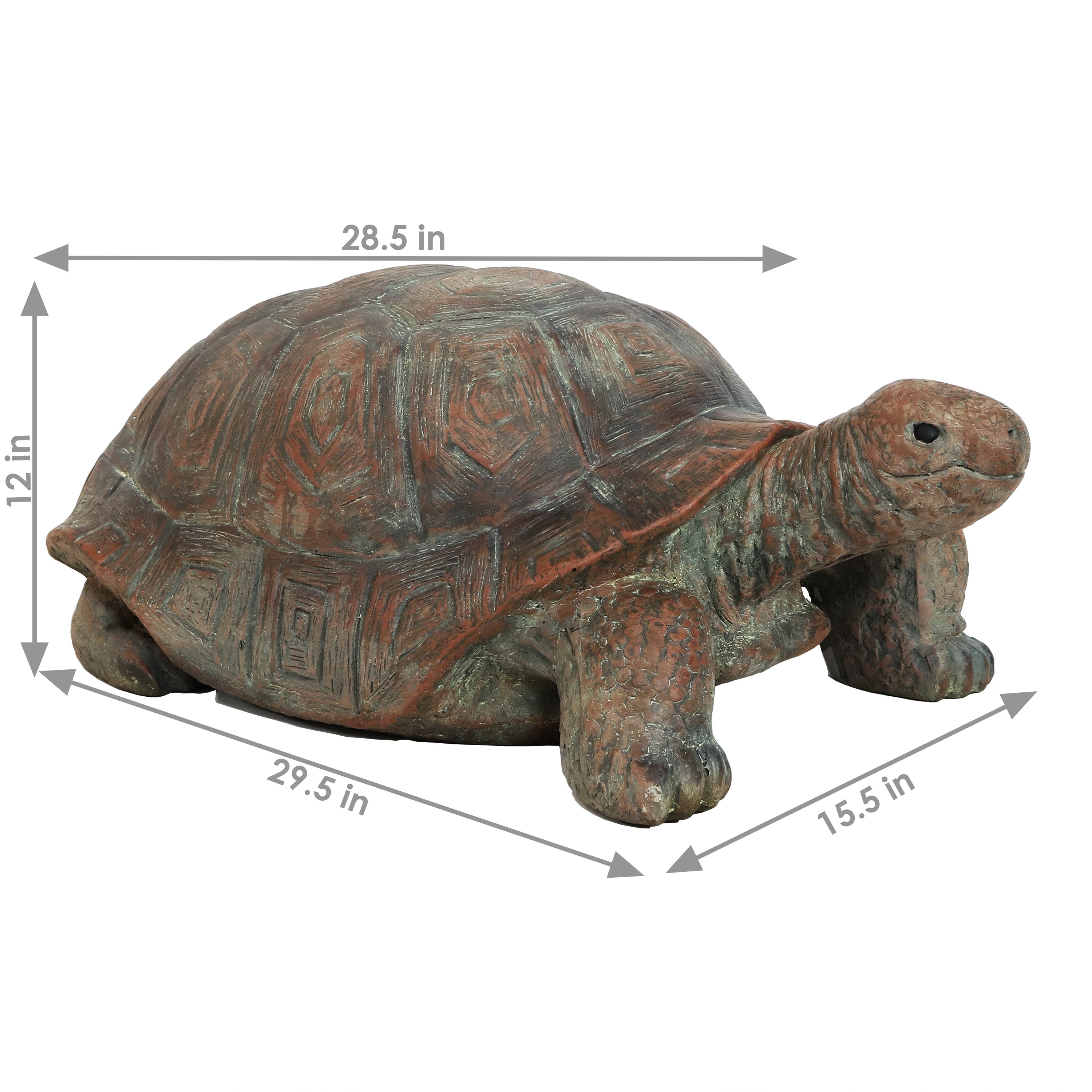  Sunnydaze Decor Glass Fiber Reinforced Concrete Talia the Tortoise Garden Statue - Light Brown - Bonton