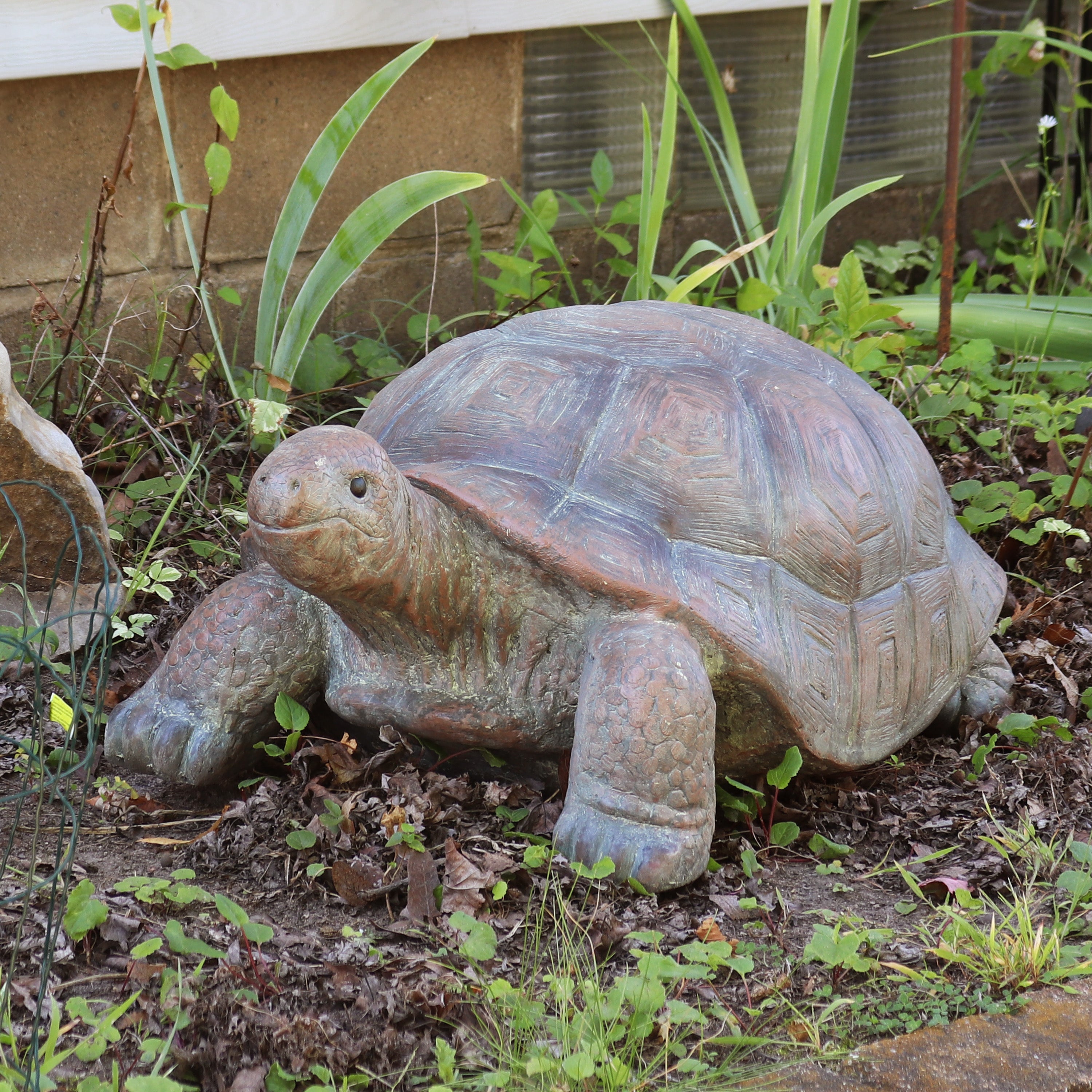  Sunnydaze Decor Glass Fiber Reinforced Concrete Talia the Tortoise Garden Statue - Light Brown - Bonton