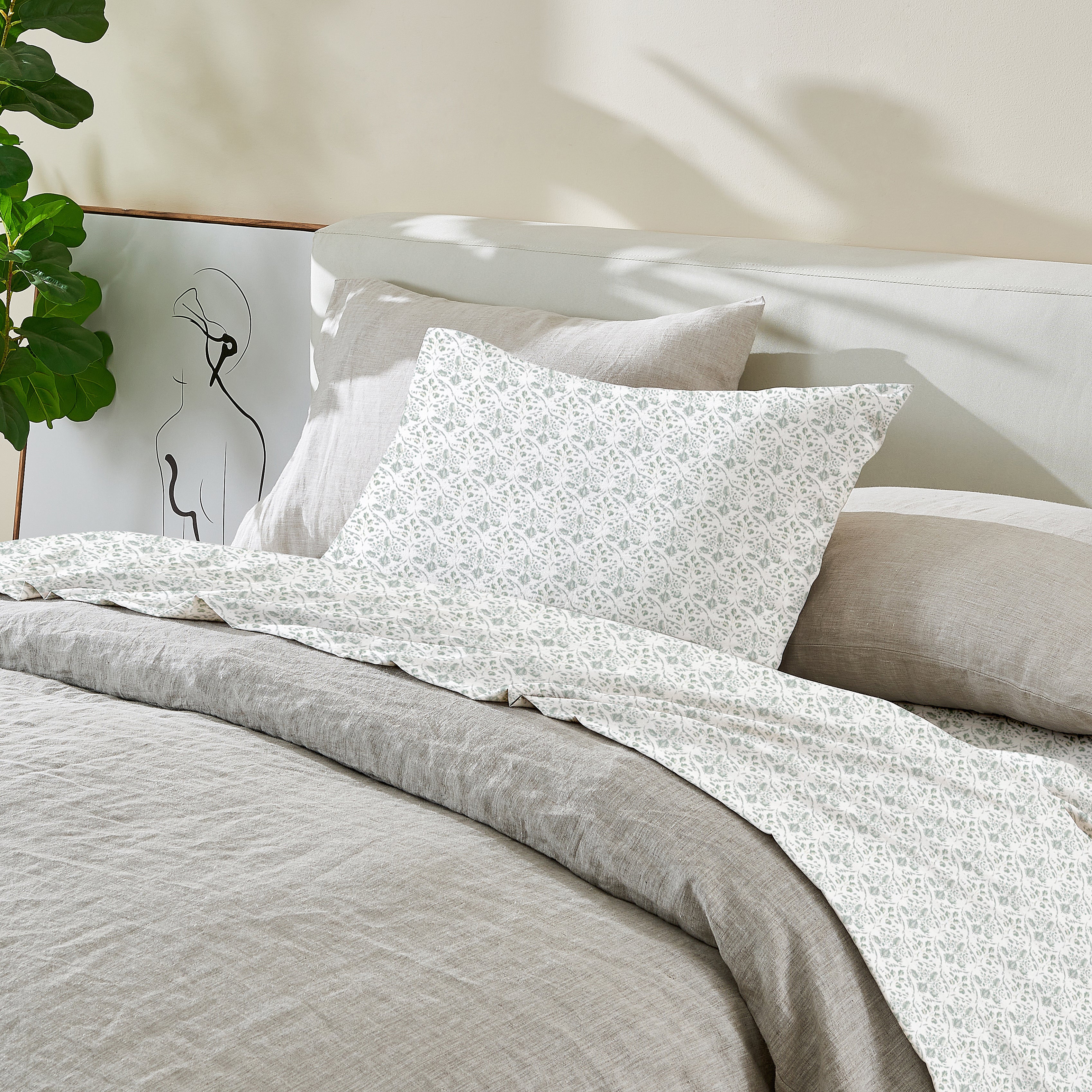  Patina Vie Maison Patina Vie Maison Leiea Pre Washed Microfiber Printed Sheet Set - Twin - Bonton