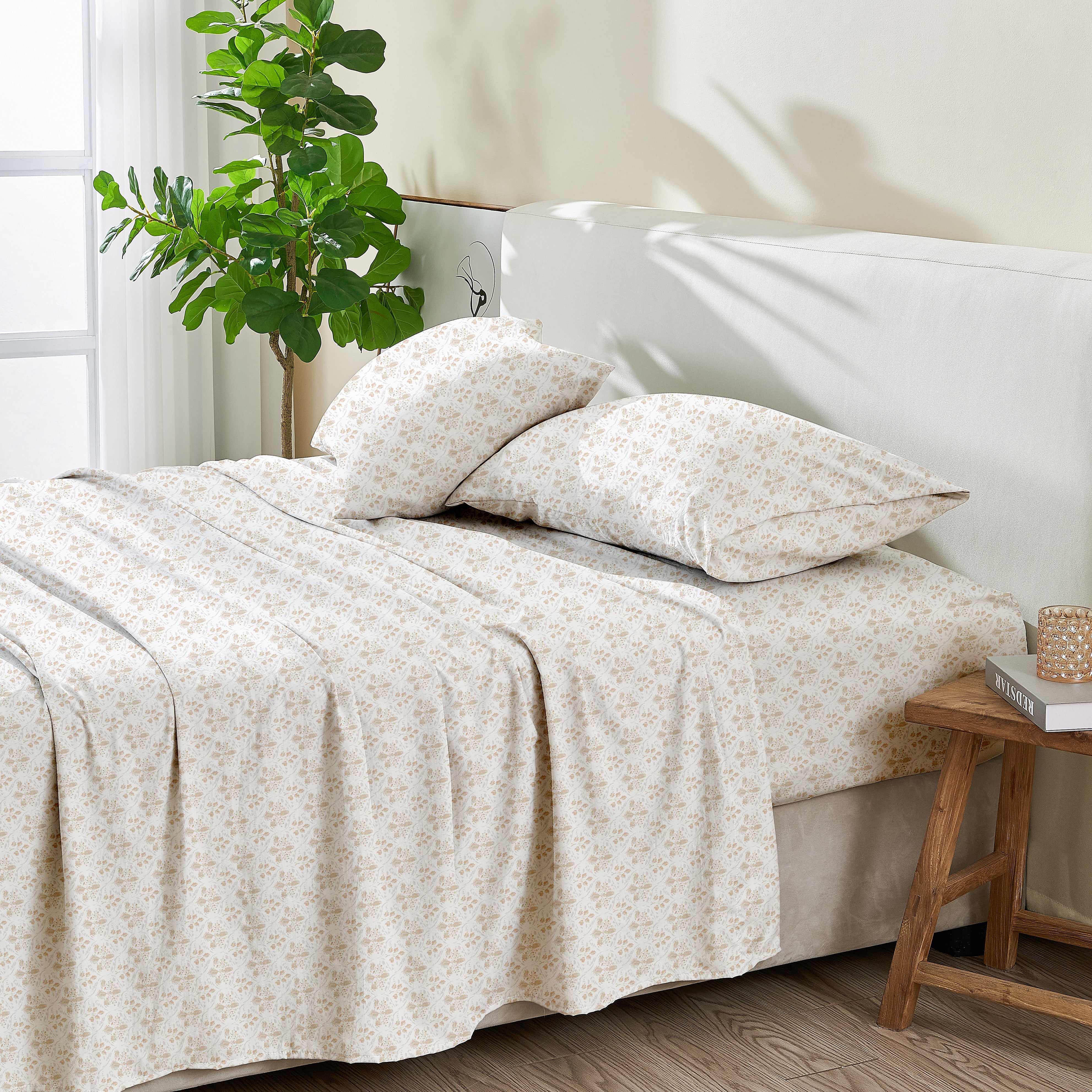  Patina Vie Maison Patina Vie Maison Leiea Pre Washed Microfiber Printed Sheet Set - Twin - Bonton