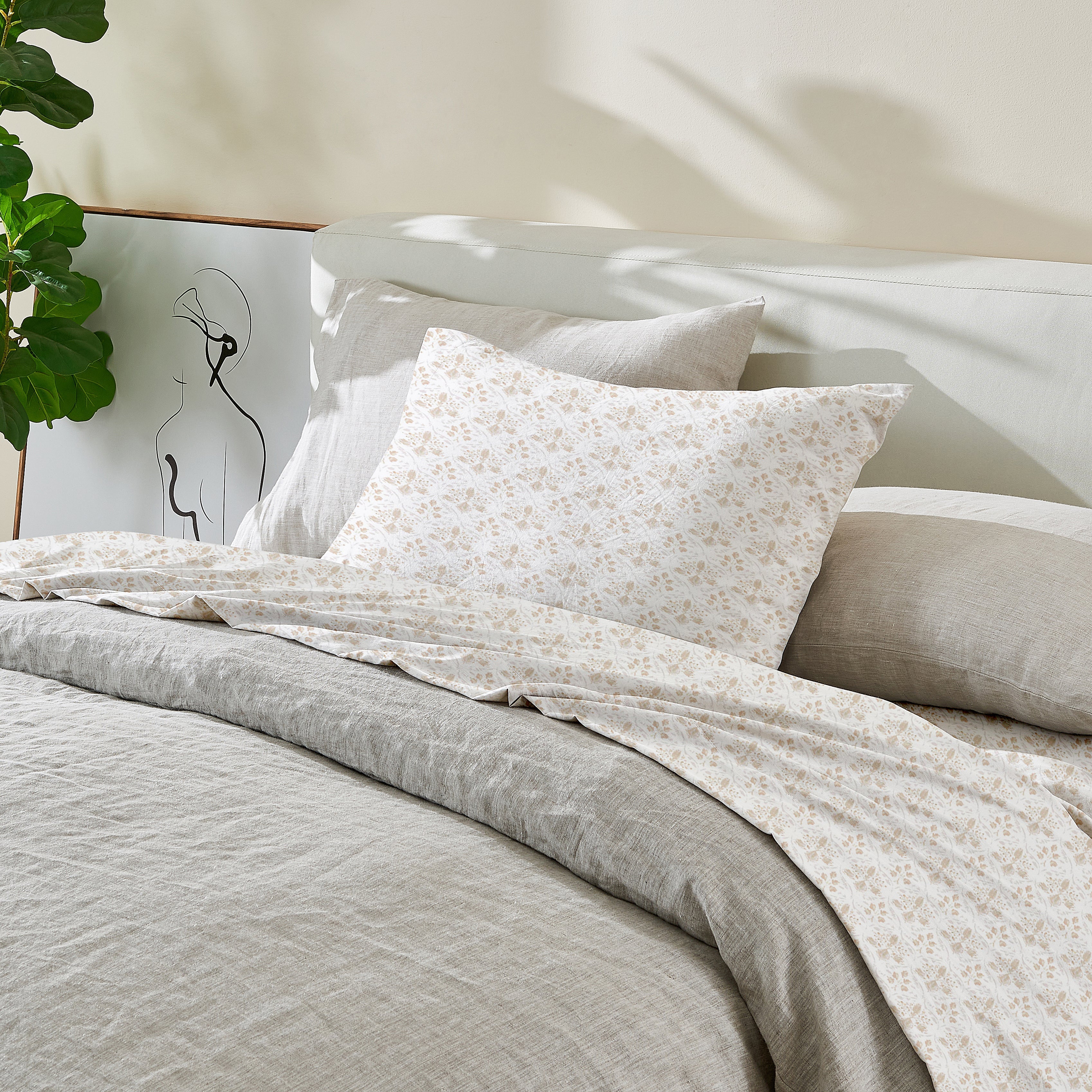  Patina Vie Maison Patina Vie Maison Leiea Pre Washed Microfiber Printed Sheet Set - Twin - Bonton