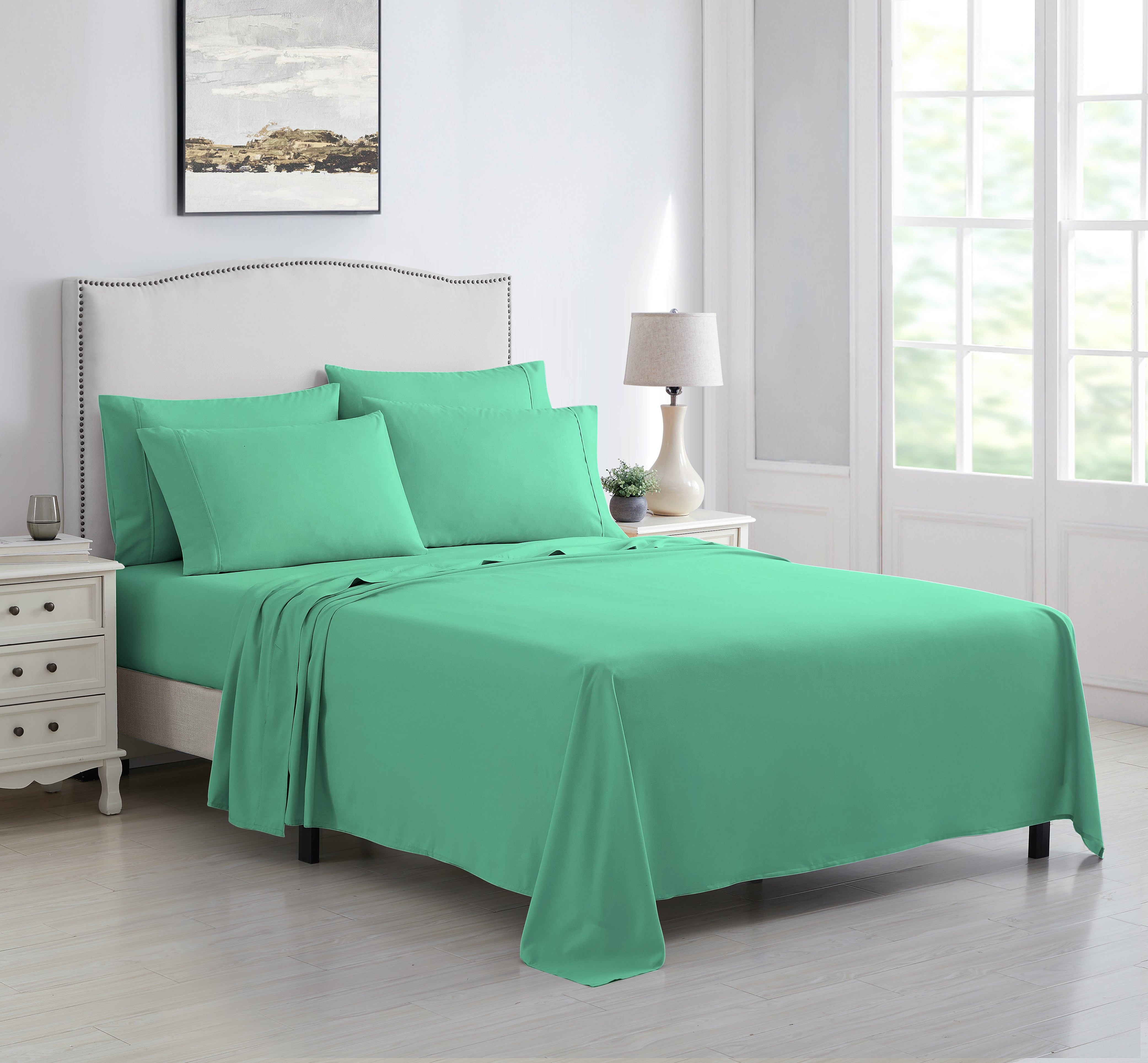  Kathy Ireland Home Kathy Ireland 6 Piece Brushed Microfiber Sheet Set - Full - Bonton
