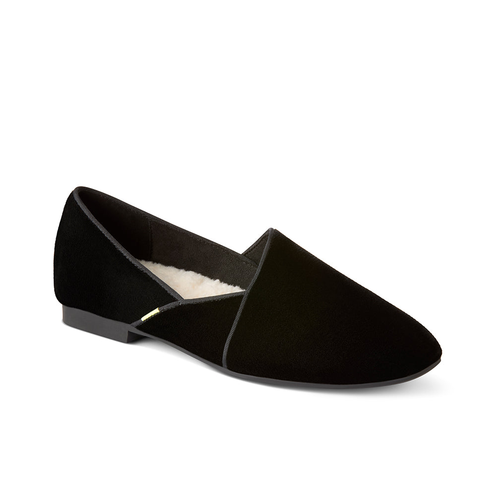  Luvons Francesca Soft Velvet Slippers - Black - Bonton