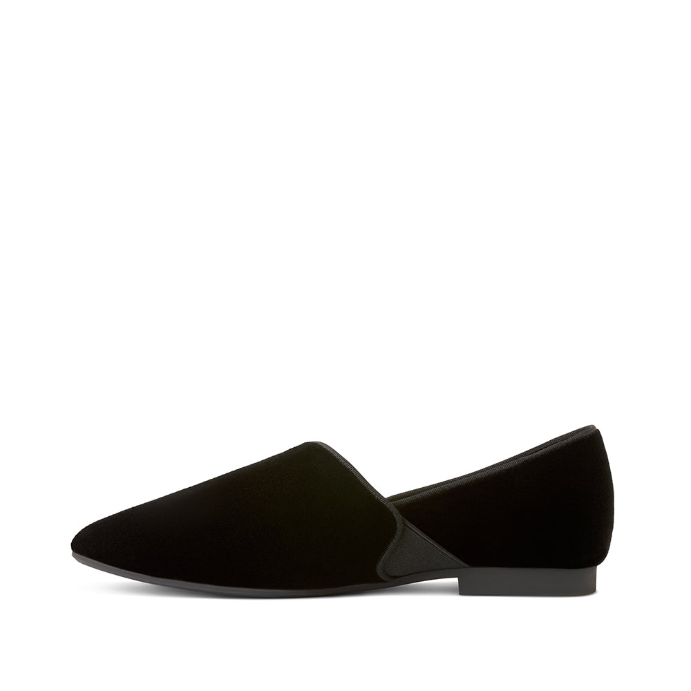  Luvons Francesca Soft Velvet Slippers - Black - Bonton