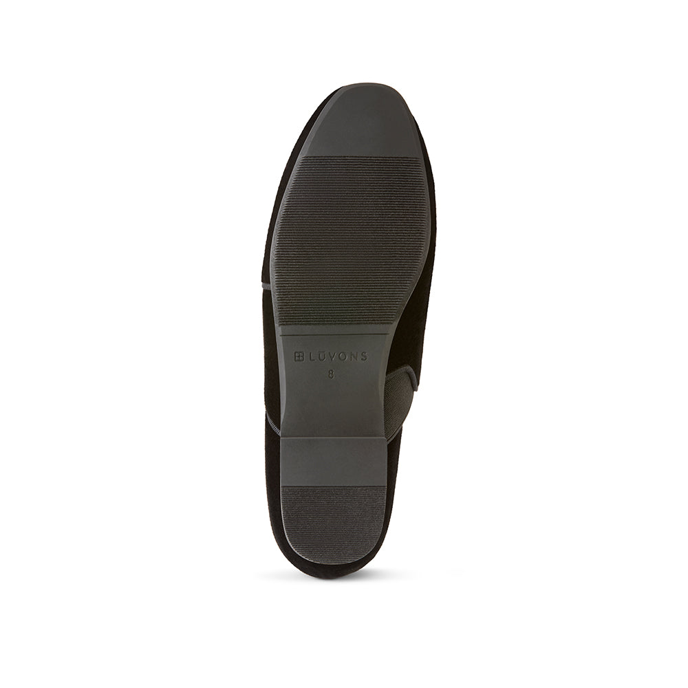  Luvons Francesca Soft Velvet Slippers - Black - Bonton