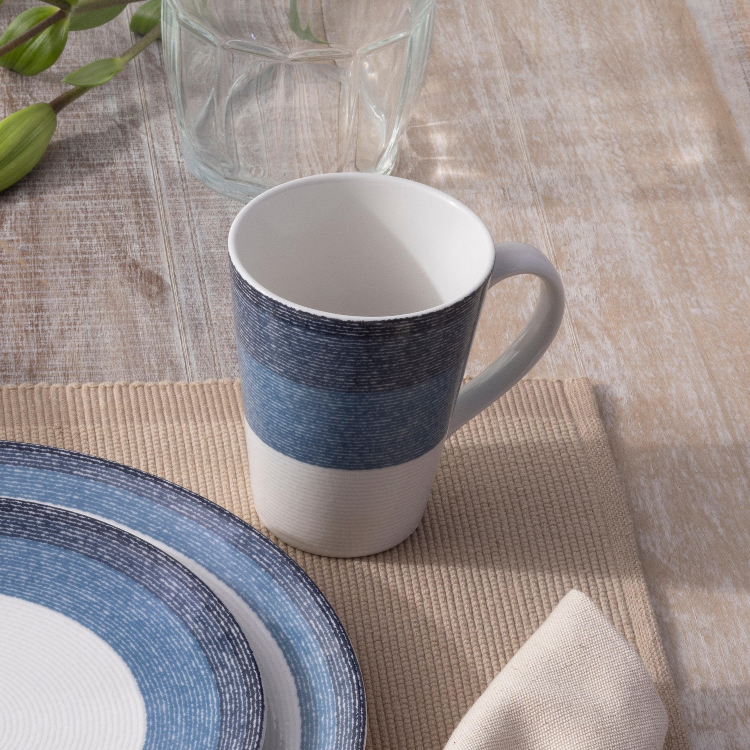  Noritake Colorscapes Layers 4-Piece Coupe Place Setting - Navy - Bonton