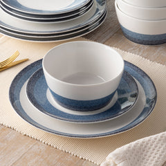 Colorscapes Layers 12-Piece Coupe Dinnerware Set, Service For 4