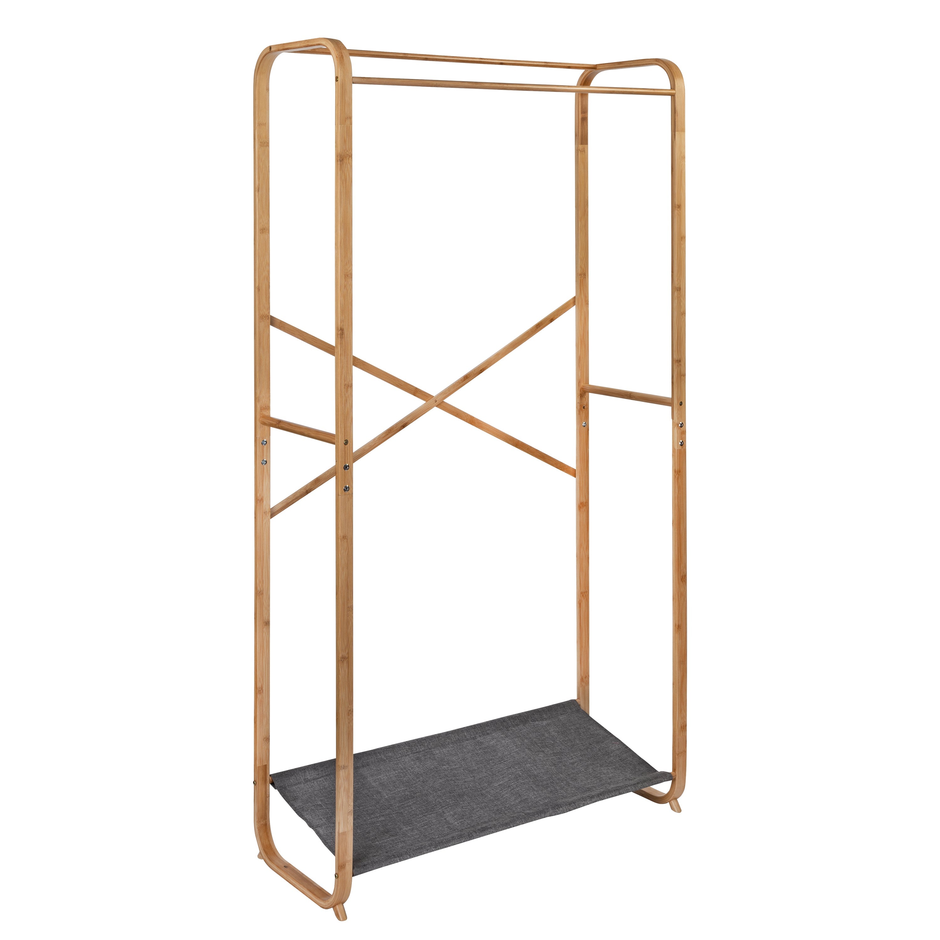  Honey-Can-Do Bamboo & Canvas Garment Rack - Natural - Bonton