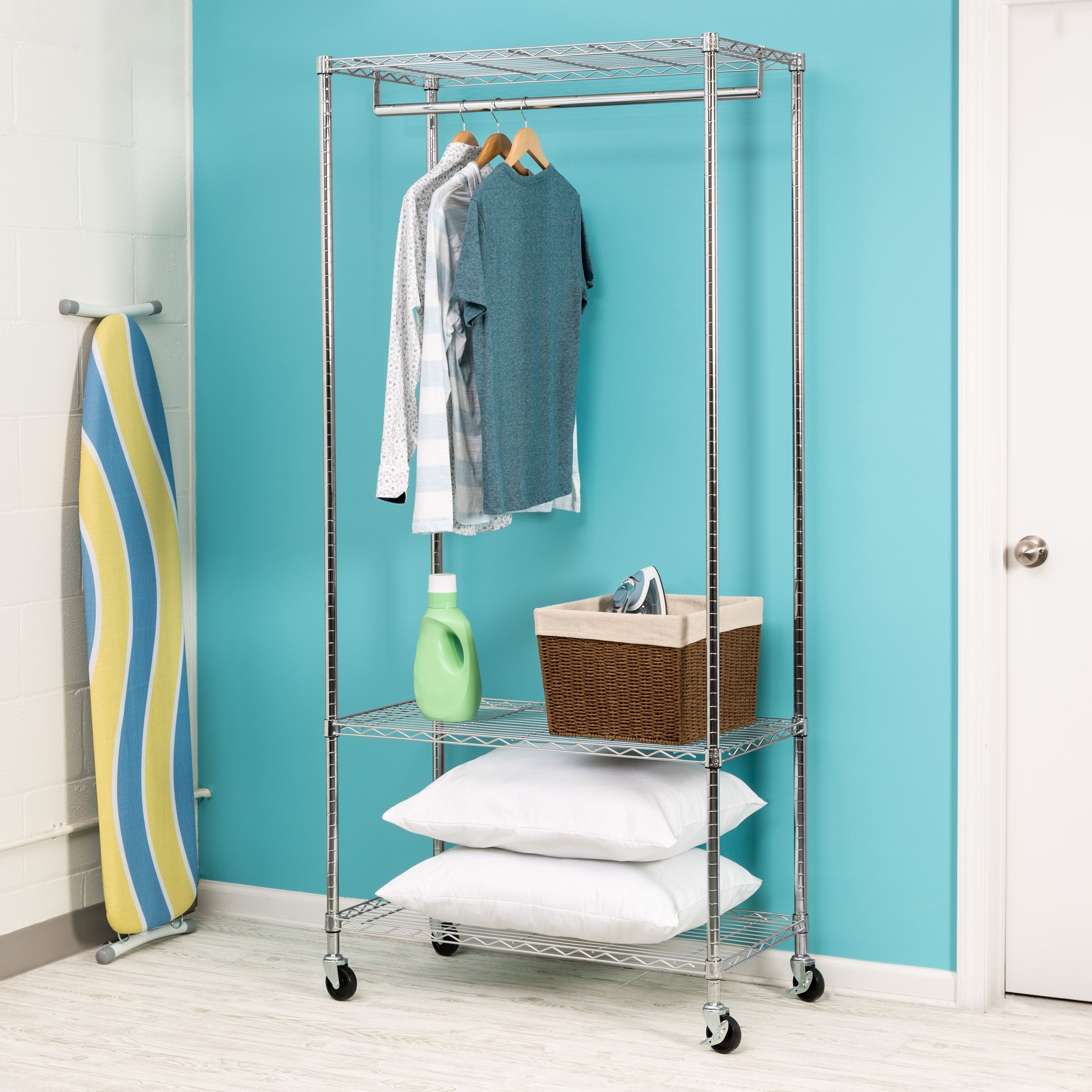  Honey-Can-Do 3-Shelf Deluxe Garment Rack - Chrome - Bonton