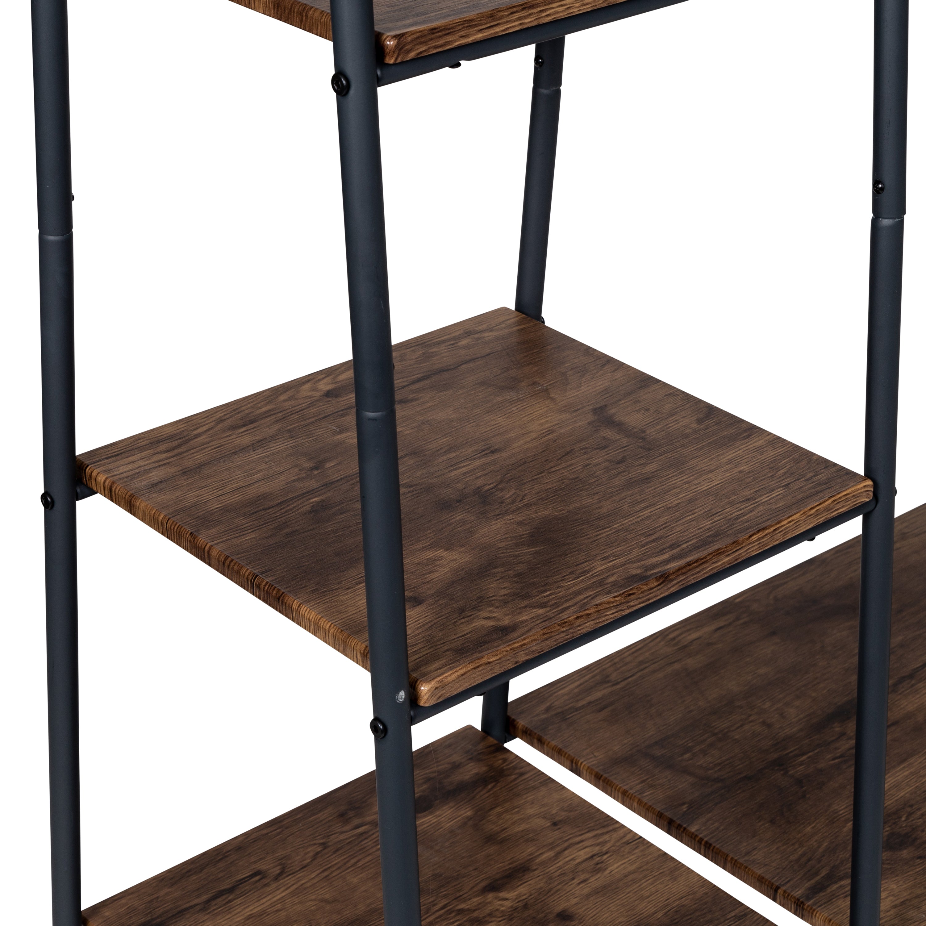  Honey-Can-Do Freestanding Metal Clothing Rack with Wood Shelves - Black - Bonton