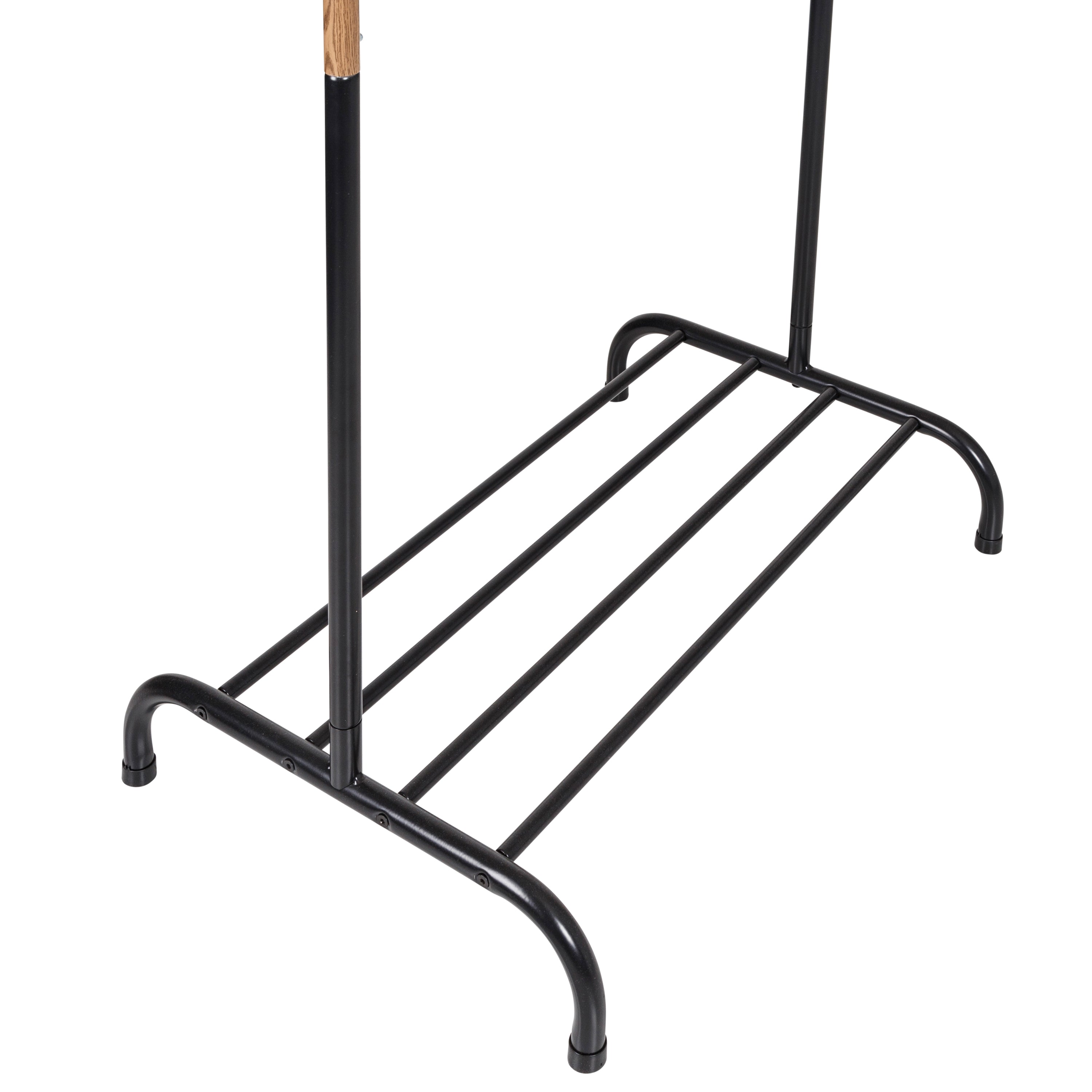  Honey-Can-Do Single Garment Rack with Shoe Shelf and Hanging Bar for Clothes - Black - Bonton