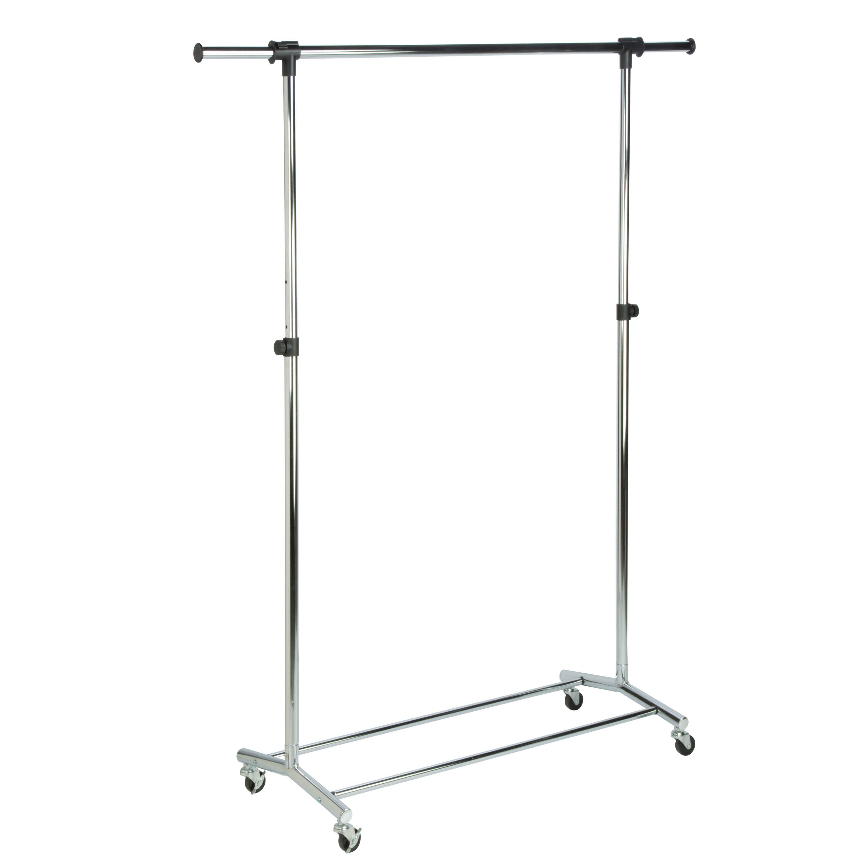  Honey-Can-Do Adjustable Rolling Clothes and Garment Rack - Chrome - Bonton