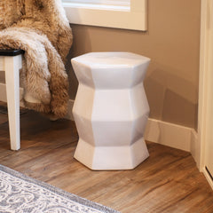 Moderno Geometric Ceramic Garden Stool 17.25"