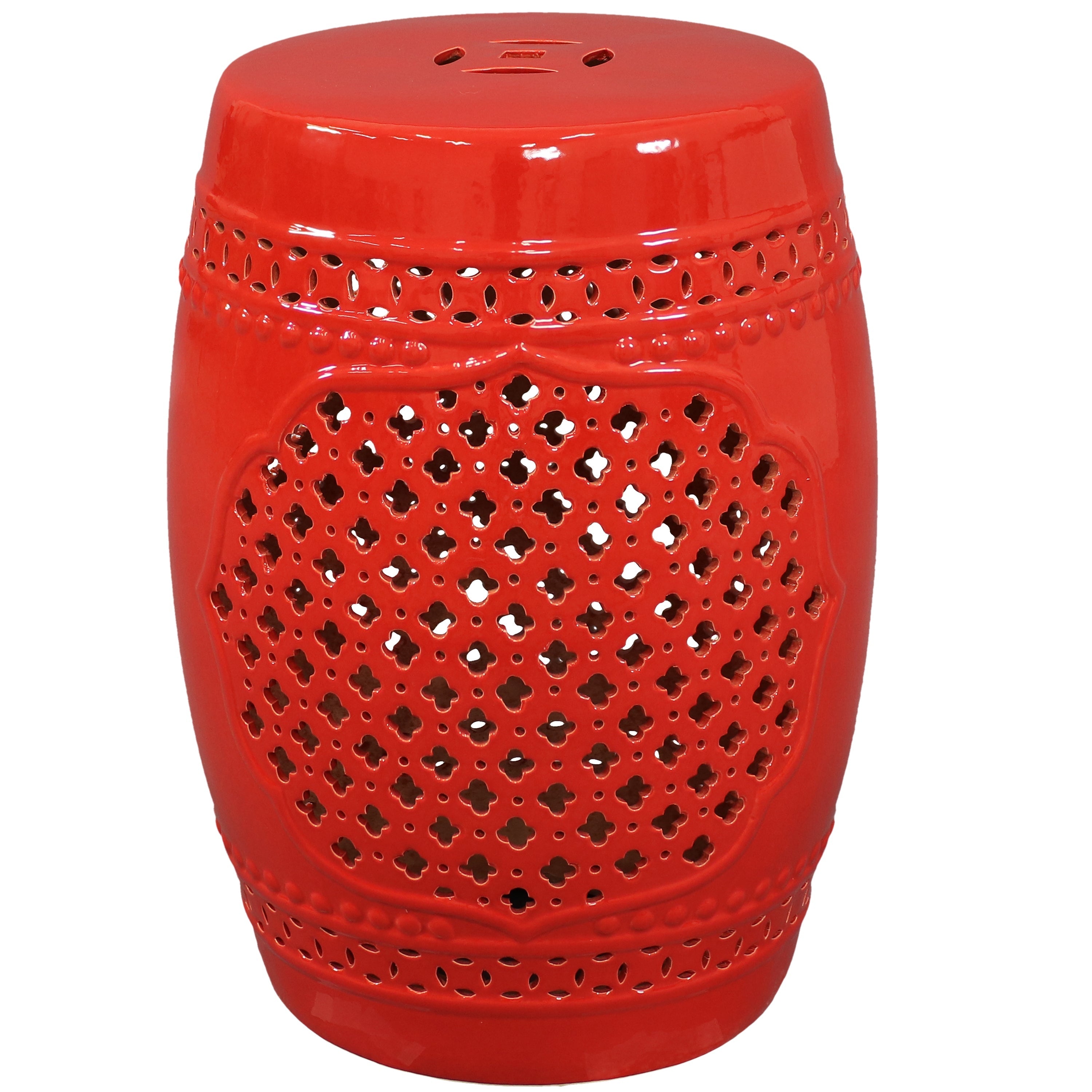  Sunnydaze Decor Marrakesh Lattice Ceramic Garden Stool 17.75