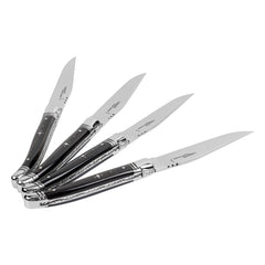 Goyon-Chazeau Set of 4 Laguiole Steak Knives With Ebony Wood Handles