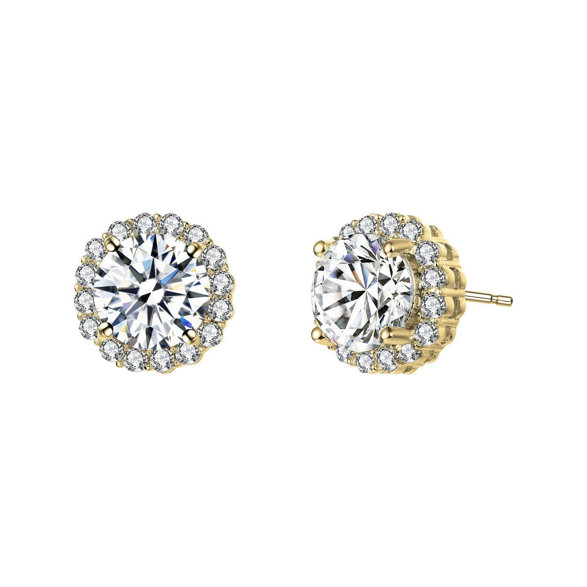  Genevive Elegant Round Stud Earrings With Colored Cubic Zirconia - RP - Bonton