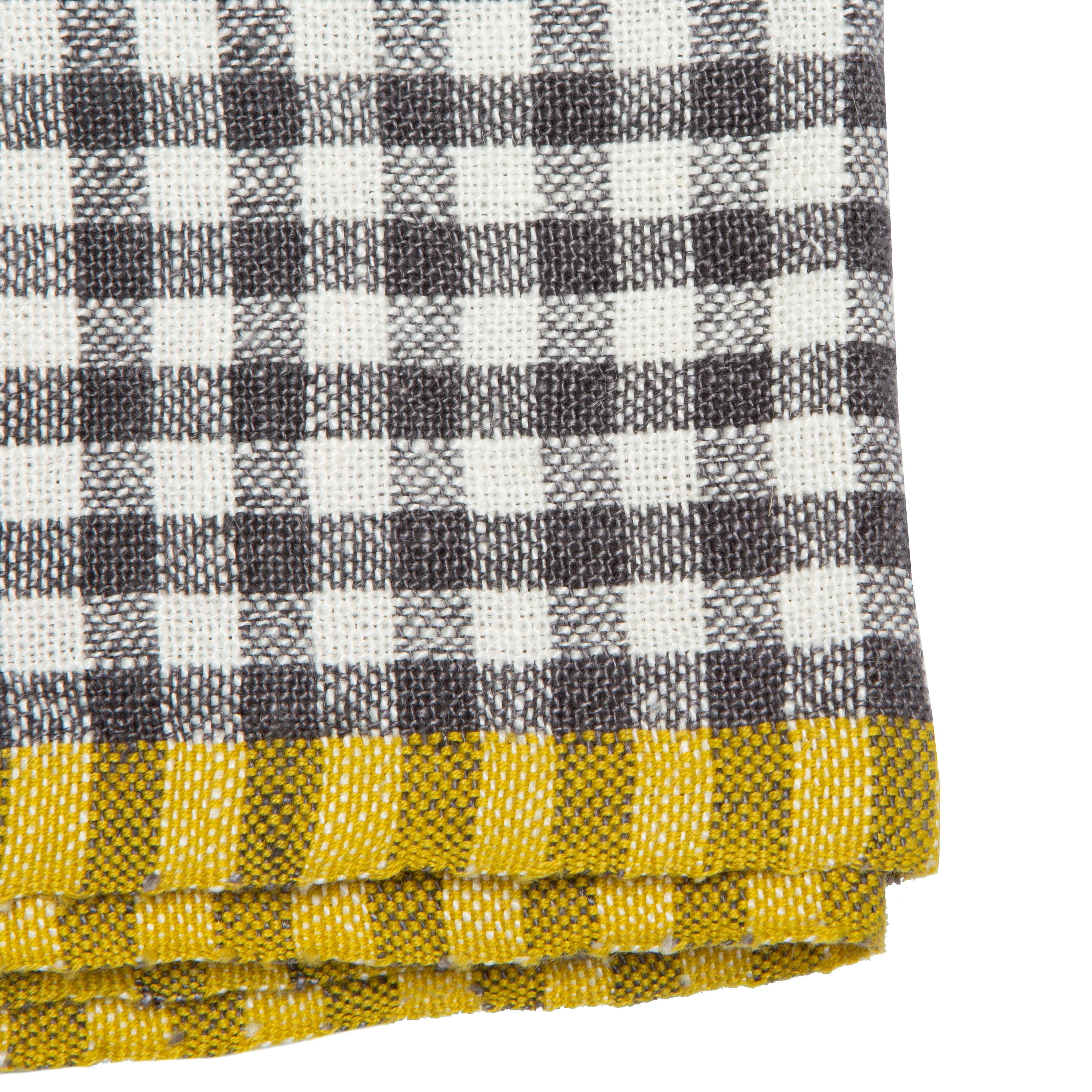  Caravan Two-Tone Gingham Towels, Set of 2 - Aqua & Orange - Bonton