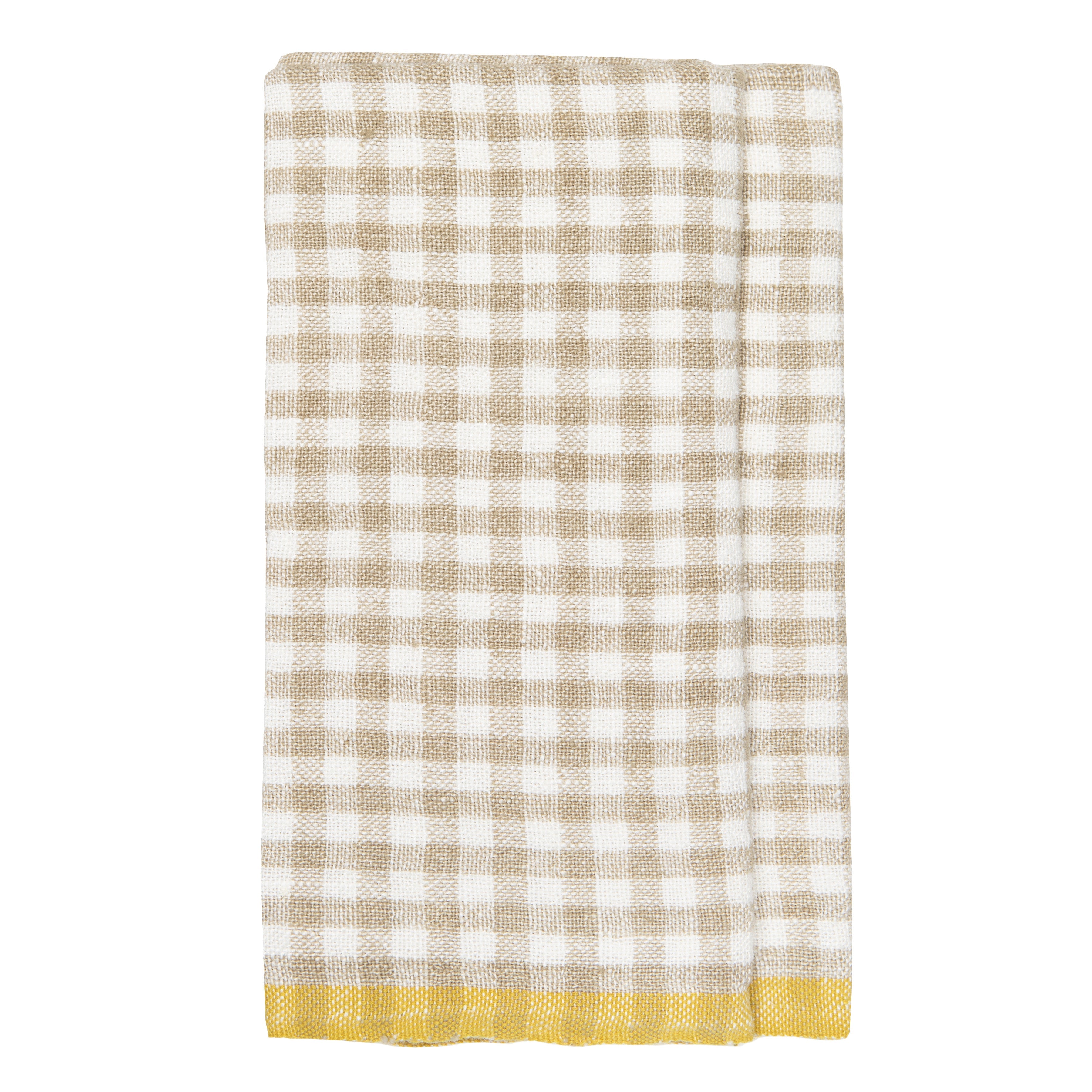  Caravan Two-Tone Gingham Towels, Set of 2 - Aqua & Orange - Bonton
