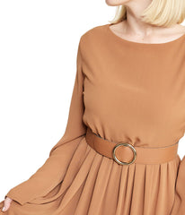 Belted Long Sleeve Dress