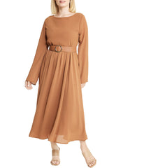 Belted Long Sleeve Dress