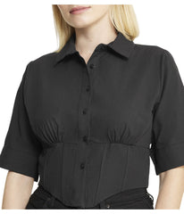 Cropped Corseted Shirt