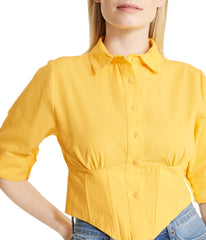 Cropped Corseted Shirt