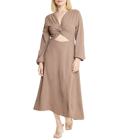 Cream & Rouge Cut-out Dress - Beige Bonton Cream & Rouge Cut-out Dress - Beige Bonton