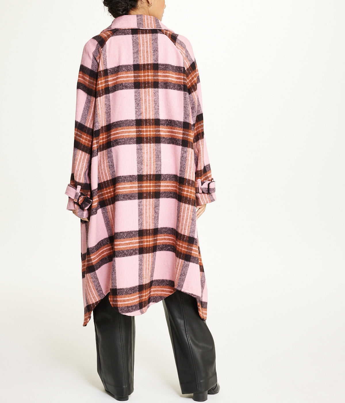  Oversized Plaid Shacket - DriÌ‡ed Rose - Bonton