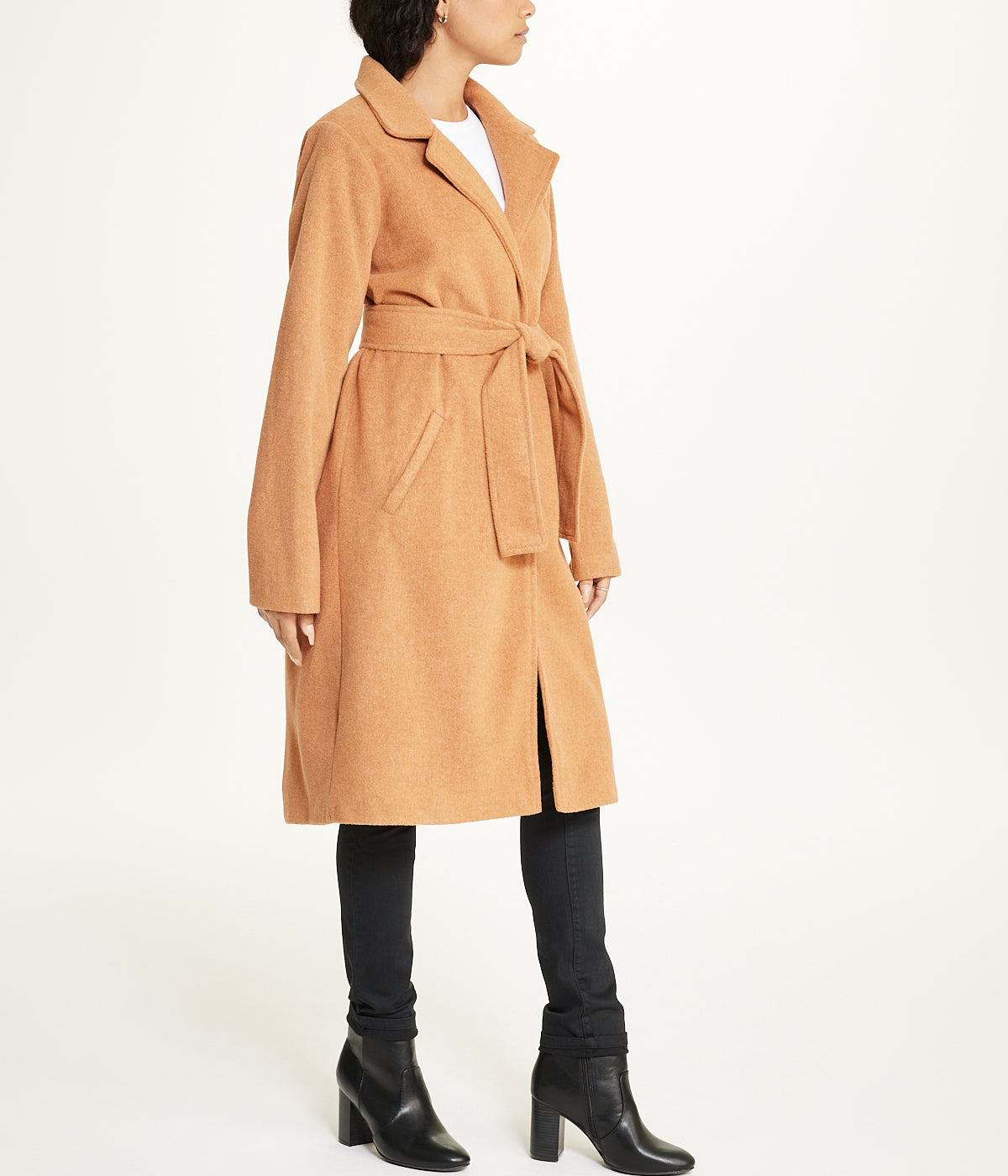  Belted Trench Coat - Camel - Bonton