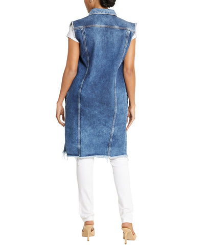 Sleeveless Denim Shirt Dress