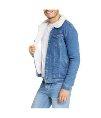 Sherpa Collar Light Blue Denim Jacket