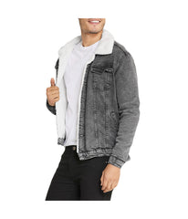 Sherpa Collar Gray Denim Jacket