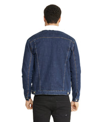 Sherpa Collar Dark Blue Denim Jacket