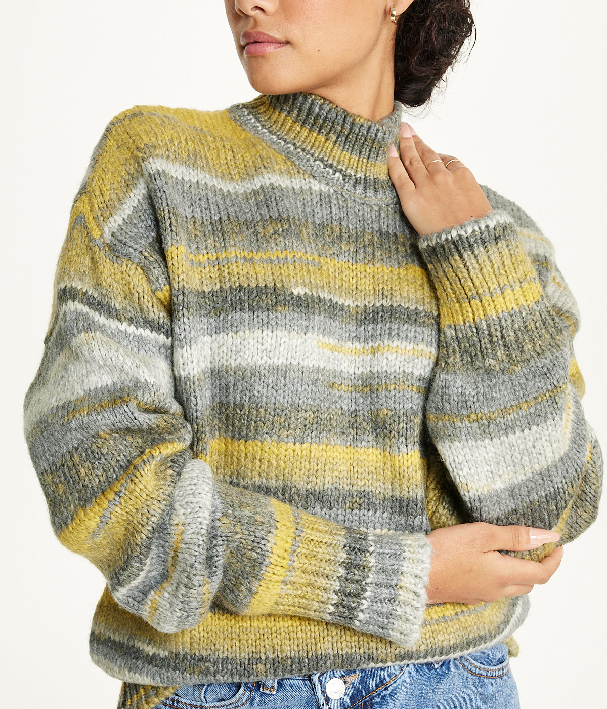  Stripe Sweater - Grey - Bonton