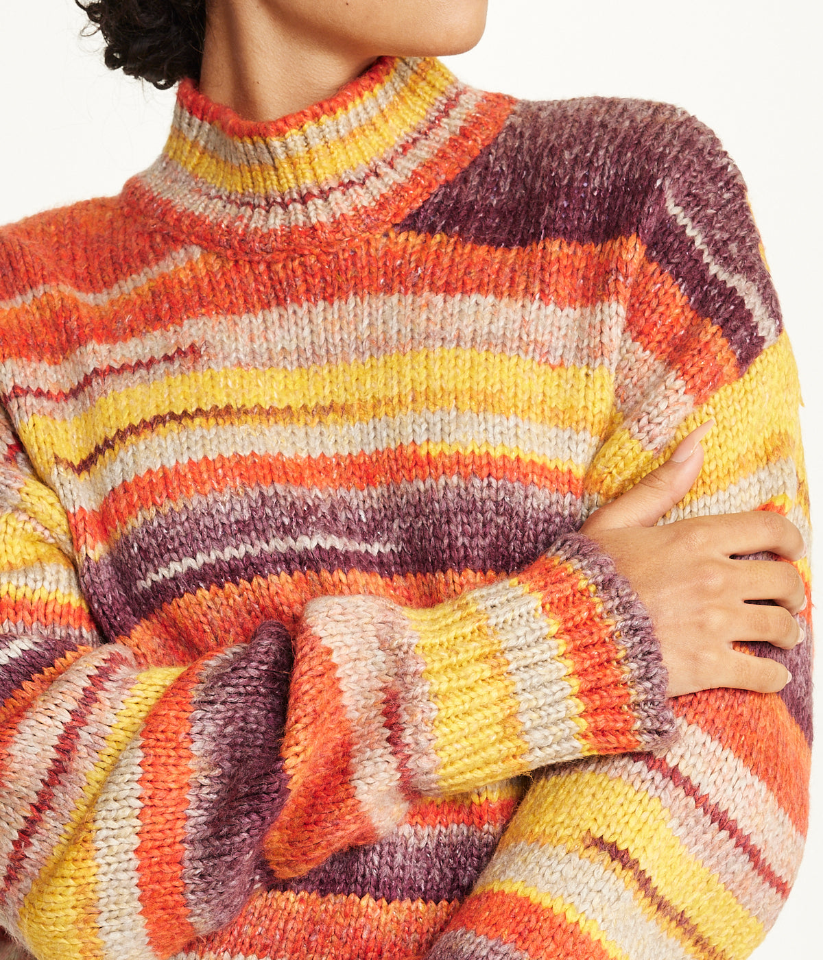  Stripe Sweater - Orange - Bonton